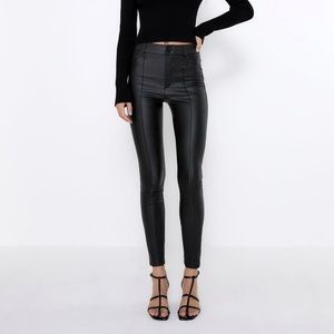 Zara Coated High Waisted Leggings